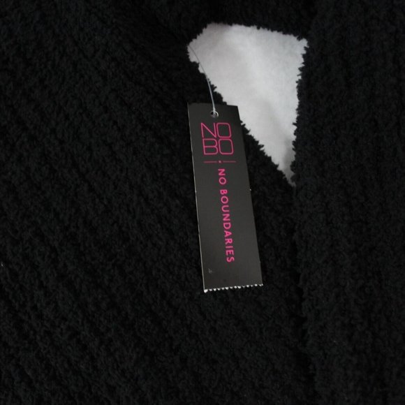 No Boundaries Womens Black Knitted Crop Button Down Long Sleeve Cardigan Size L - Picture 3 of 6